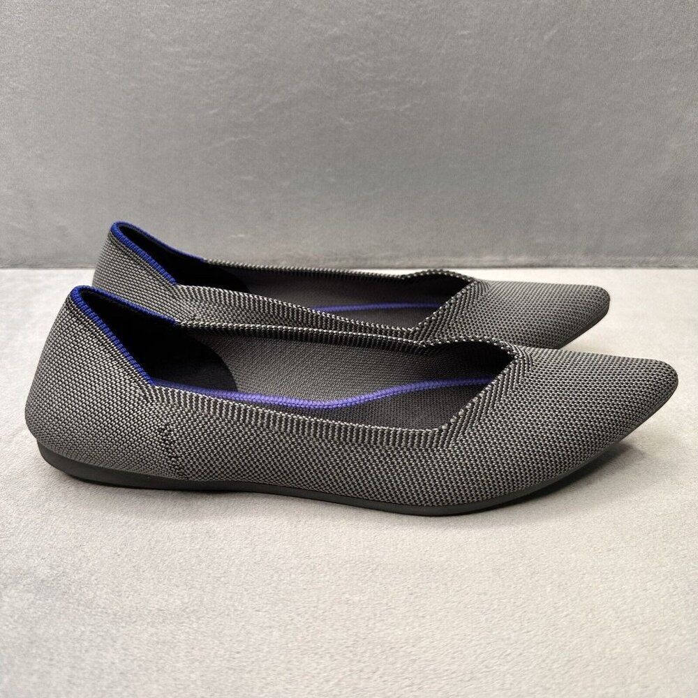 Rothy’s The Point Womens Size 7.5 Flats Birdseye Gray Knit Comfort Casual - Picture 4 of 17